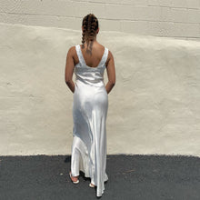 Load image into Gallery viewer, Vintage 1940s White Lace Bias Slip Maxi Dress Nightgown