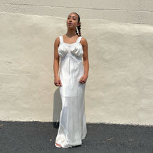 Load image into Gallery viewer, Vintage 1940s White Lace Bias Slip Maxi Dress Nightgown