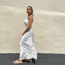 Load image into Gallery viewer, Vintage 1940s White Lace Bias Slip Maxi Dress Nightgown