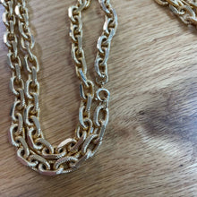 Load image into Gallery viewer, Vintage 1960s Gold Tone Chain Link Costume Long Necklace