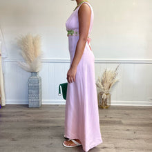 Load image into Gallery viewer, Vintage 1970s Handmade Pink Green Empire Cotton Maxi Dress XS