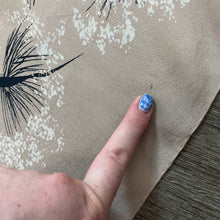 Load image into Gallery viewer, Vintage 1950s 100% Silk Square Scarf Tan Floral Wish Print