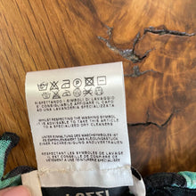 Load image into Gallery viewer, Designer NWT Fuzzi y2k Mesh Ruffle Tie Front Tank Green Black M