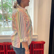 Load image into Gallery viewer, Vintage 1990s Rainbow Plus Size Cotton Rainbow Button Down Shirt 16/18