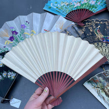 Load image into Gallery viewer, Vintage Novelty Souvenir Paper and Wood Fan Lily Pad Bird Print
