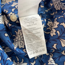 Load image into Gallery viewer, J.Crew Blue Indian Block Print Blouse Hot Pink Embroidery 100% Cotton XXL