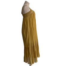 Load image into Gallery viewer, Doen Boho Prairie Yellow Organic Cotton Midi Dress Ruffle Detail XS