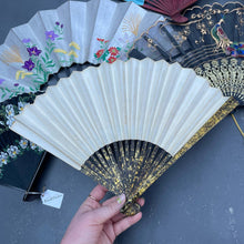 Load image into Gallery viewer, Vintage Novelty Souvenir Paper and Wood Fan Tree Landscape Print