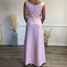 Load image into Gallery viewer, Vintage 1970s Handmade Pink Green Empire Cotton Maxi Dress XS