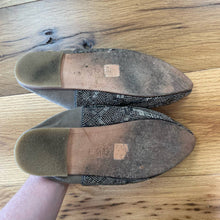 Load image into Gallery viewer, Llani Slippers Gray Beaded Mules Pointed Toe Sz EU 38