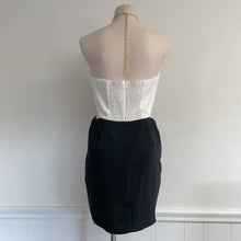 Load image into Gallery viewer, Revolve Amanda Uprichard White Black Cutout High-Neck Halter Dress Pencil Skirt L