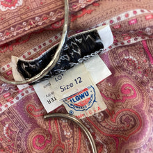 Load image into Gallery viewer, Vintage 70s Boho Micropleat Polyester Pink Paisley Print Shirtwaist Dress 12