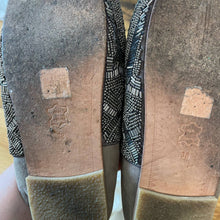 Load image into Gallery viewer, Llani Slippers Gray Beaded Mules Pointed Toe Sz EU 38