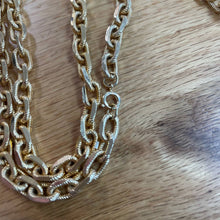 Load image into Gallery viewer, Vintage 1960s Gold Tone Chain Link Costume Long Necklace