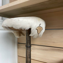 Load image into Gallery viewer, Vintage 1950s White Feather Hat Costume Pearl Beaded Bridal