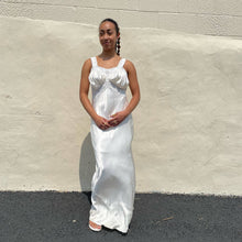 Load image into Gallery viewer, Vintage 1940s White Lace Bias Slip Maxi Dress Nightgown
