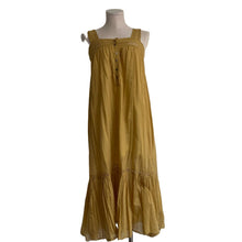 Load image into Gallery viewer, Doen Boho Prairie Yellow Organic Cotton Midi Dress Ruffle Detail XS