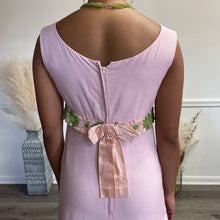 Load image into Gallery viewer, Vintage 1970s Handmade Pink Green Empire Cotton Maxi Dress XS