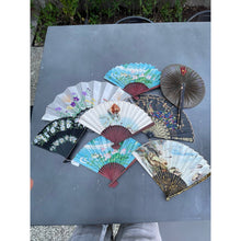 Load image into Gallery viewer, Vintage Novelty Souvenir Paper and Wood Fan Tree Landscape Print