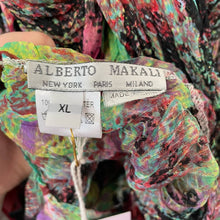 Load image into Gallery viewer, Vintage y2k Alberto Makali Multi Pleated Sequin Embellished Long Sleeve Blouse XL