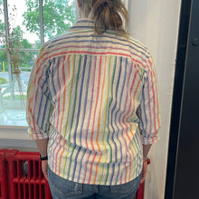 Load image into Gallery viewer, Vintage 1990s Rainbow Plus Size Cotton Rainbow Button Down Shirt 16/18