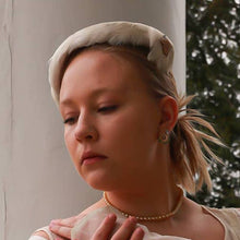 Load image into Gallery viewer, Vintage 1950s White Feather Hat Costume Pearl Beaded Bridal