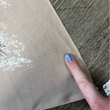 Load image into Gallery viewer, Vintage 1950s 100% Silk Square Scarf Tan Floral Wish Print