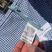 Load image into Gallery viewer, Vintage 90s Lee Blue Gingham Mom Trouser Shorts 16
