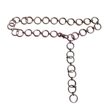 Load image into Gallery viewer, Vintage y2k Silver Circle Metal Chain Link Adjustable Belt