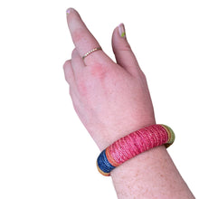 Load image into Gallery viewer, Vintage 1970s Rainbow Woven Bangle Rope Bracelet