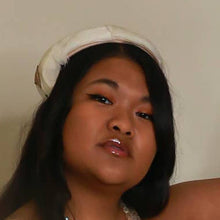 Load image into Gallery viewer, Vintage 1950s White Feather Hat Costume Pearl Beaded Bridal