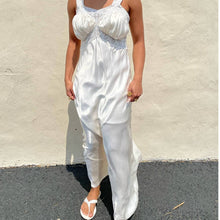 Load image into Gallery viewer, Vintage 1940s White Lace Bias Slip Maxi Dress Nightgown