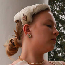 Load image into Gallery viewer, Vintage 1950s White Feather Hat Costume Pearl Beaded Bridal