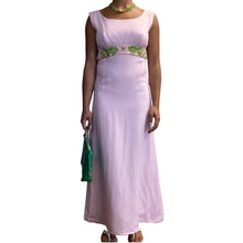 Load image into Gallery viewer, Vintage 1970s Handmade Pink Green Empire Cotton Maxi Dress XS