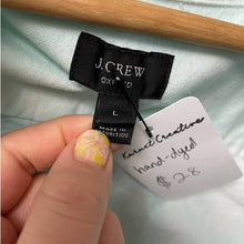Load image into Gallery viewer, Upcycled J.Crew Pastel Blue Tie Dye Cotton Collared Button Down Shirt L