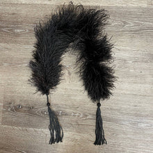 Load image into Gallery viewer, Antique 1920s Black Ostrich Feather Boa Scarf Flapper Gatsby Accessory