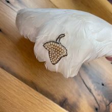 Load image into Gallery viewer, Vintage 1950s White Feather Hat Costume Pearl Beaded Bridal