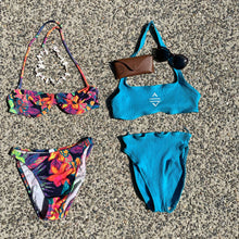 Load image into Gallery viewer, Vintage 90s High Cut Teal Blue Halter Bikini Swimsuit 12