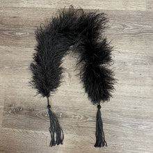 Load image into Gallery viewer, Antique 1920s Black Ostrich Feather Boa Scarf Flapper Gatsby Accessory