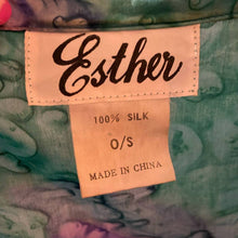 Load image into Gallery viewer, Vintage 80s 100% Silk Art-to-Wear Painted Blue Print Blazer Jacket O/S