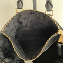 Load image into Gallery viewer, Tory Burch Robinson Pebbled Square Tote Black Purse Handbag Crossbody