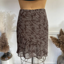 Load image into Gallery viewer, Vintage y2k Brown White Bias Cut Slip Style Skirt Plus Size 16