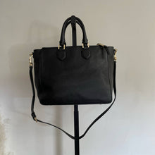 Load image into Gallery viewer, Tory Burch Robinson Pebbled Square Tote Black Purse Handbag Crossbody