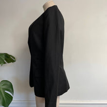 Load image into Gallery viewer, Sisters + Seekers Classic Black Blazer One Button Graphic Embroidered "Out Out" Sz M