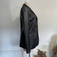 Load image into Gallery viewer, NWT Vintage 90s Classic Black Lambskin Leather Blazer M