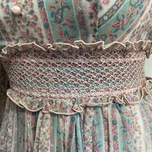 Load image into Gallery viewer, Vintage 1970s Maxi Pastel Prairie Boho Maxi Full Length Long Sleeve Dress SZ 10