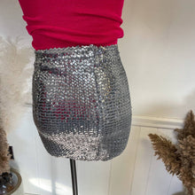 Load image into Gallery viewer, Vintage 1970s Silver Sequin Tube Skirt Top Festive Holiday One Size