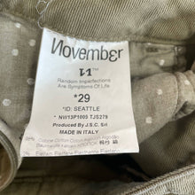 Load image into Gallery viewer, Novemb3r Italian Unisex Streetwear Novemb3r Loop Jean Olive Green Khaki Pants Sz 29
