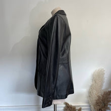 Load image into Gallery viewer, NWT Vintage 90s Classic Black Lambskin Leather Blazer M