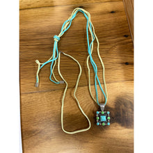 Load image into Gallery viewer, Signed Sterling Silver & Blue Turquoise Boho Beaded Multi-Strand Suede Pendant Necklace